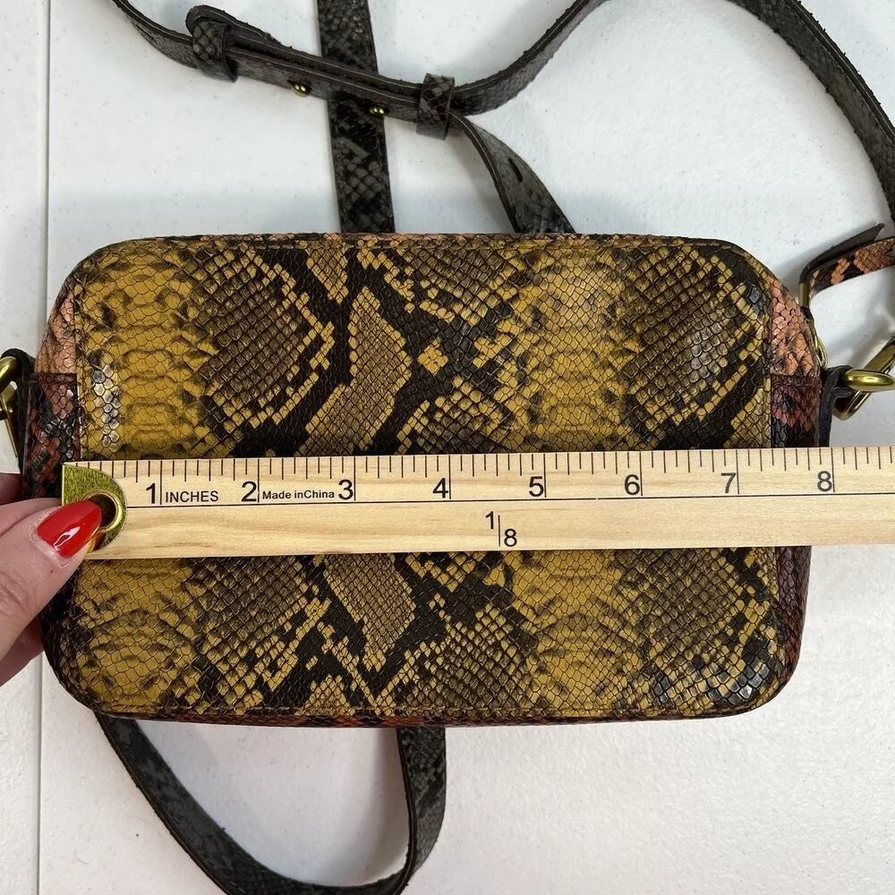 Madewell The Transport Camera Bag Colorblock Snake‎ Embossed Edition Rusted Tin